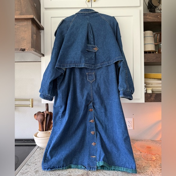 Vintage Big Creek Denim Trench Coat| Oversized Long Jacket| Western Duster - Picture 2 of 7